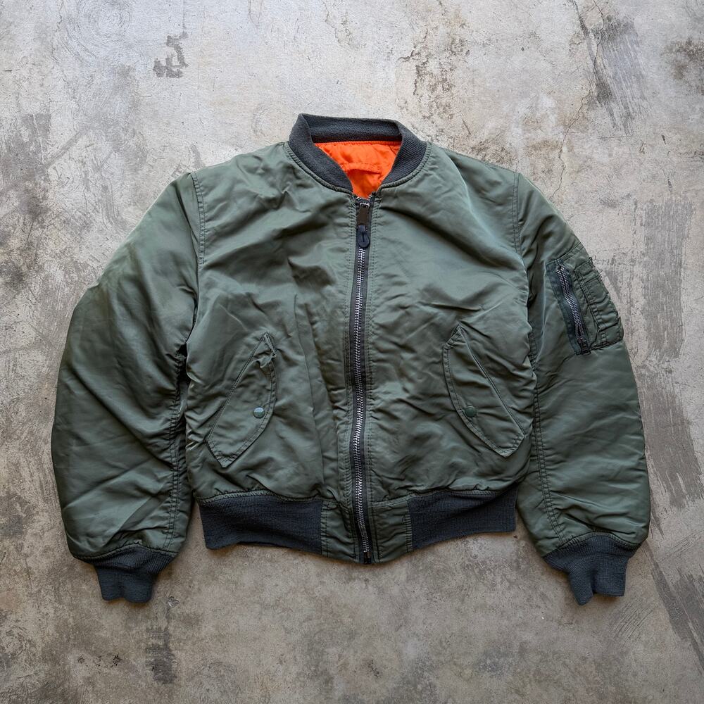 Vintage 80s Alpha Industries MA-1 Reversible Bomber Jacket M